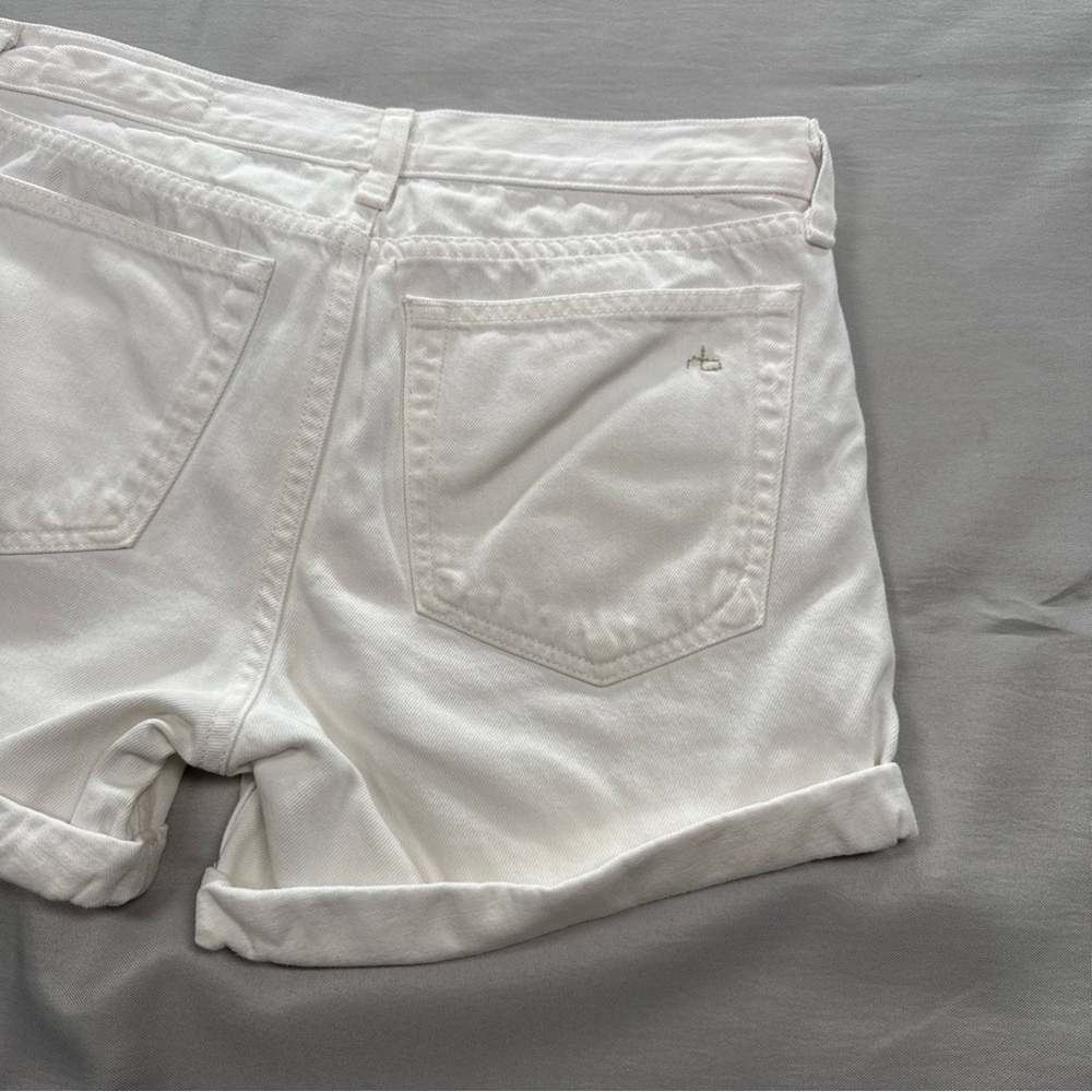 Rag & Bone Boyfriend Denim Shorts Women 28 Aged White Jean Cuffed Mid Rise EUC - Picture 4 of 10